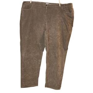 Y2K J. Jill Straight Leg Corduroy Pants Taupe Brown Women's Comfort Plus Sz 26